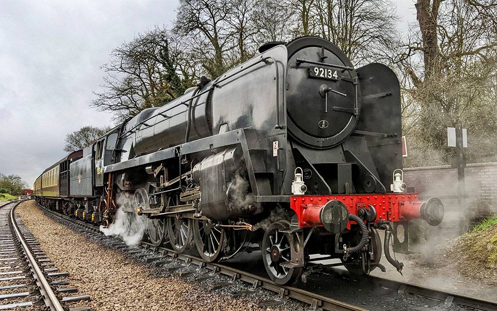 BR Standard 9F 92134 in steam